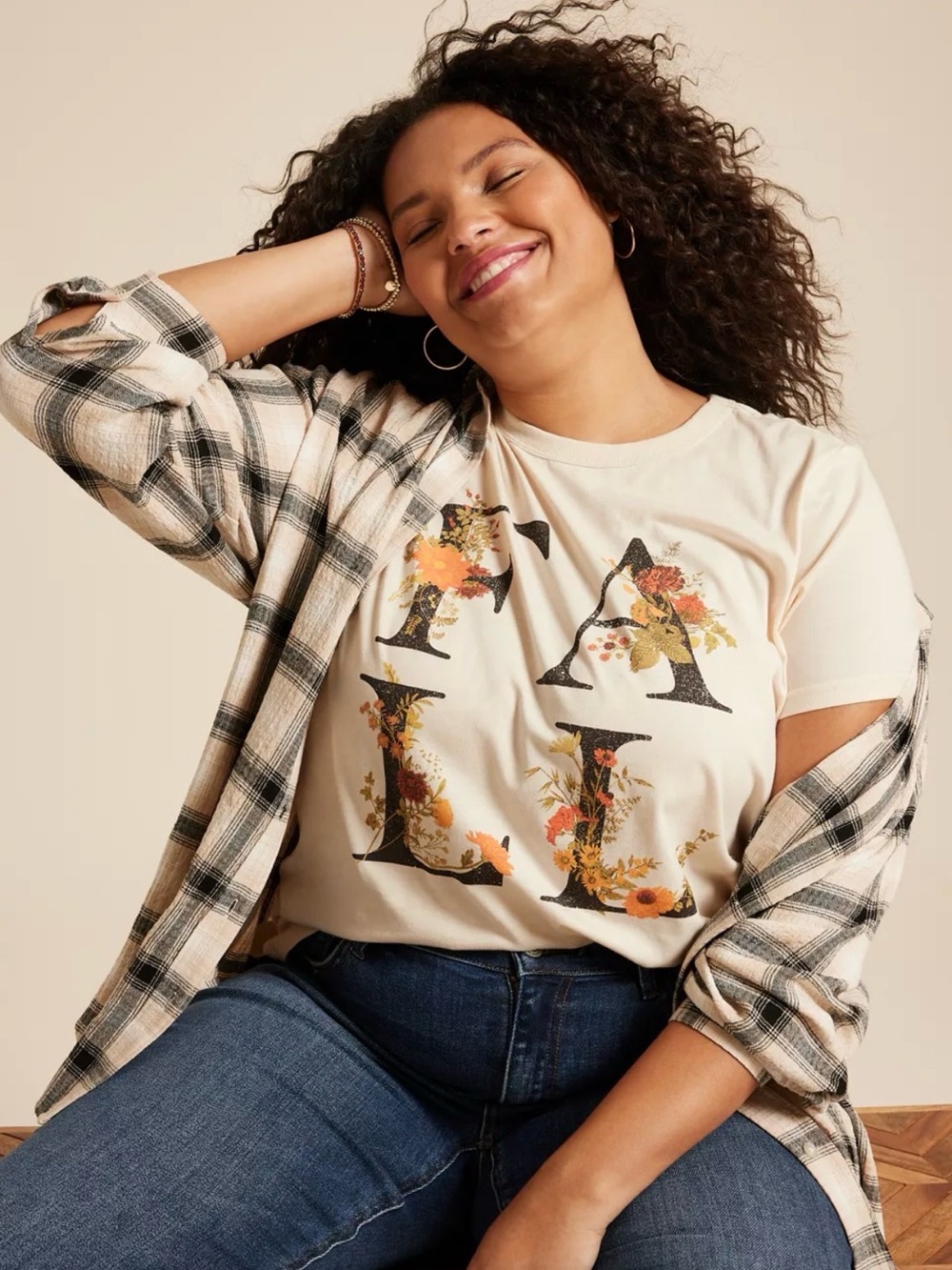 Maurices floral fall classic fit graphic tee